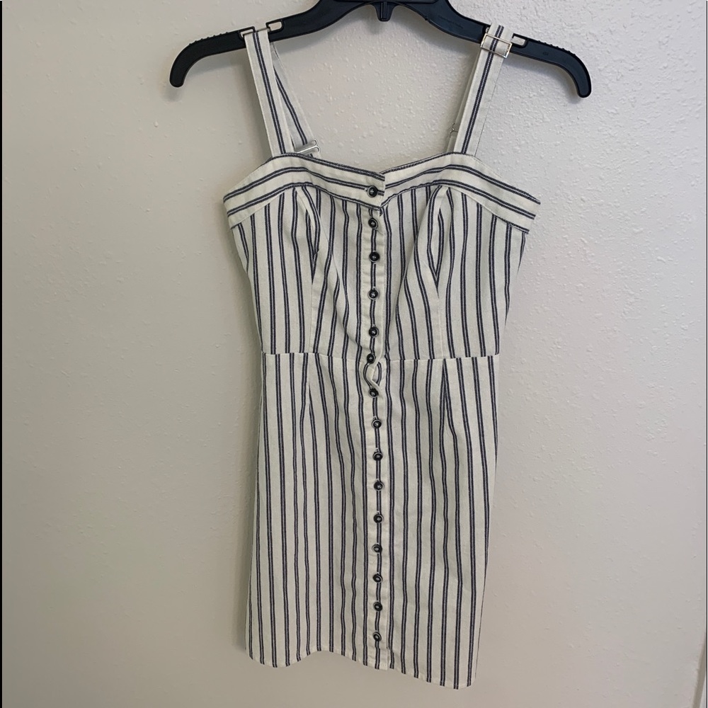 stripped navy and white dress
